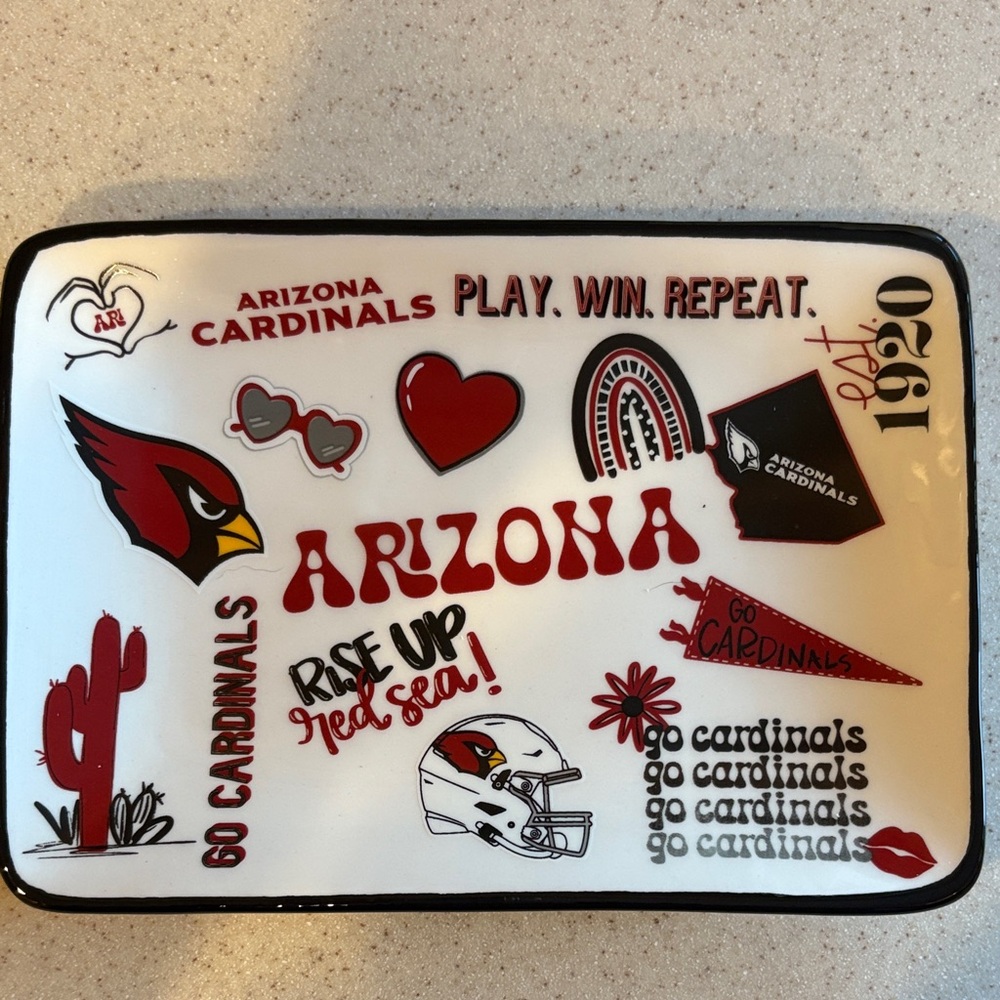 Arizona Cardinals Football Themed ceramic trinket tray